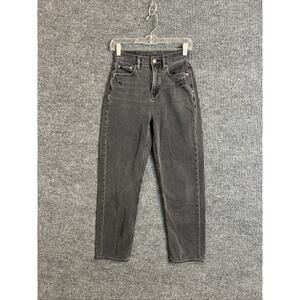 American Eagle Womens Highest Rise 90's Boyfriend Jeans Size 0 Black Distressed
